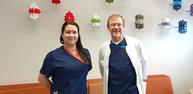 Henna Verlander ja Janne Rapola Postitalon kardiologiselta vastaanotolta