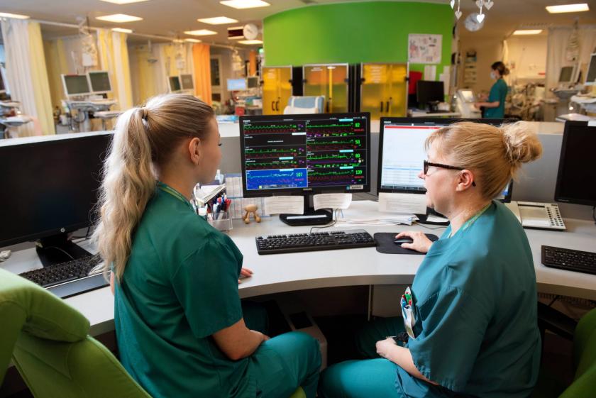 Sydän- ja keuhkokeskuksen sydänvalvonta CCU.