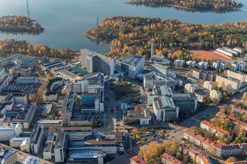 Aerial view of the Meilahti hospital campus
