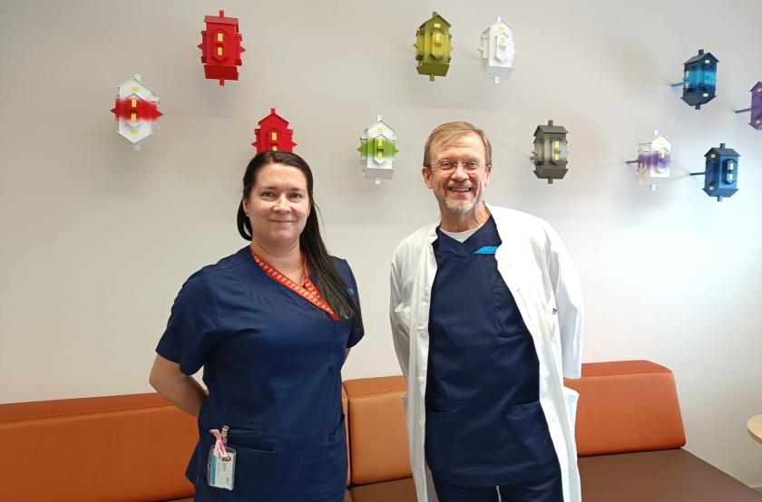 Henna Verlander ja Janne Rapola Postitalon kardiologiselta vastaanotolta