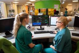 Sydän- ja keuhkokeskuksen sydänvalvonta CCU.