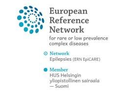 EpiCare ERN-jäsenyys-logo. HUS Helsingin yliopistollinen sairaala kuuluu eurooppalaiseen harvinaissairauksien konsortioon epilepsian hoidossa.
