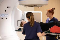Patient in a radiotherapy device